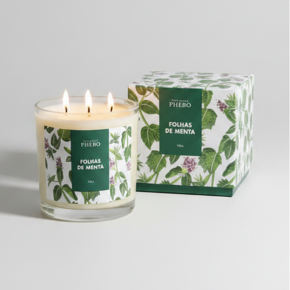 Vela Perfumada Phebo Folhas de Menta 780g Aromática